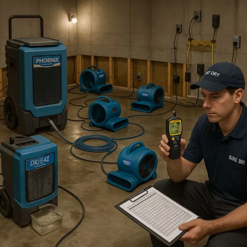 Structural Drying and Dehumidification process in Floyd County, VA